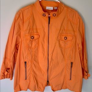 - Chico’s Orange Colored Moto Style Jacket Size 3 16-18 XL